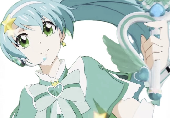 balala_the_fairies, balala_the_fairies:_finding_melody, beibei, choker, green_eyes, green_hair, holding, holding_weapon