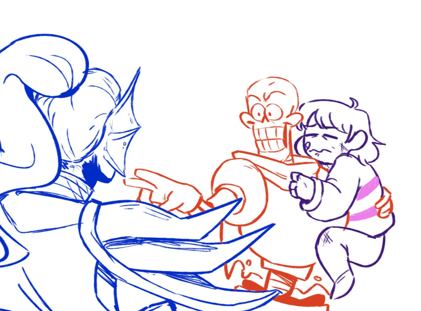 1boy, 1girl, 1other, 2020, 2d, ambiguous_gender, anthro, armor