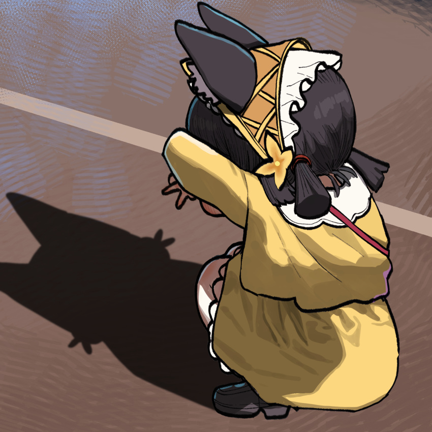 1girl, animal_ears, cat_shadow_puppet, cat_shadow_puppet_(meme), fox_ears, hoshimi_miyabi, short_hair, younger