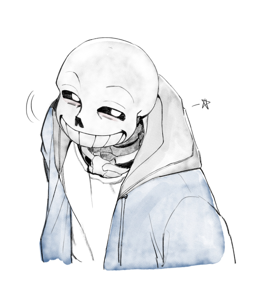 1boy, 2022, 2d, blue_jacket, cropped_torso, digital_media, drawstring, grey_hood