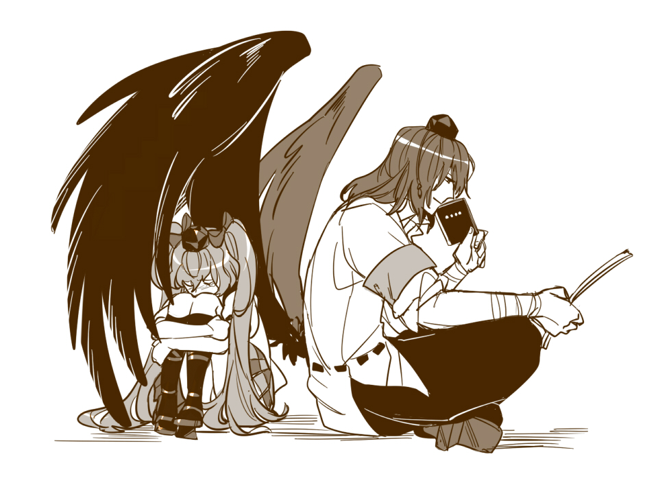 bow, chikage_(kinokodou), closed_eyes, eyes_closed, genderswap, geta, hair_bow, hat