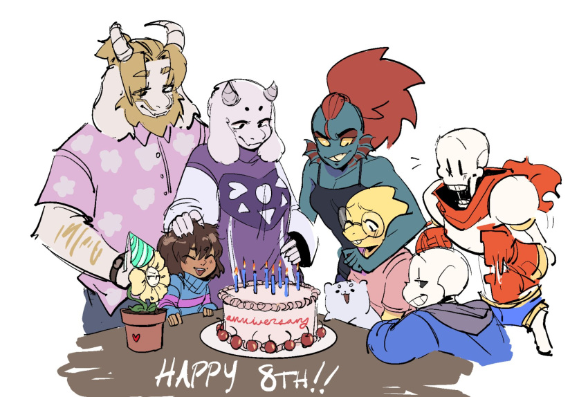 1other, 2023, 2d, 3girls, 4boys, alphys, ambiguous_gender, animal