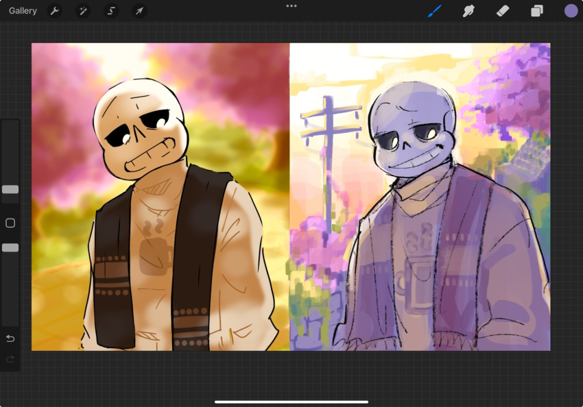 1boy, 2022, 2025, 2d, art_program_in_frame, artist_progress, black_scarf, blurry