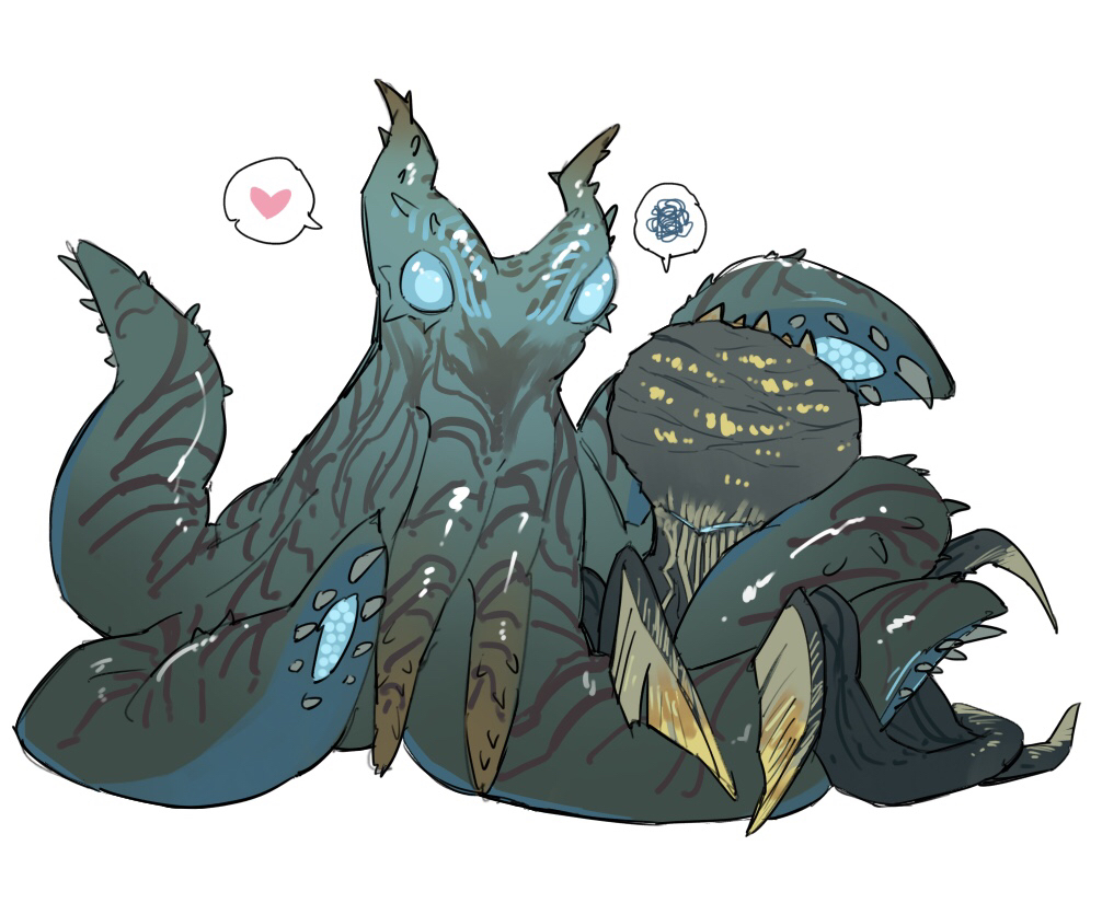black_skin, blue_eyes, blue_pupils, colored_skin, commentary_request, dated_commentary, green_skin, heart
