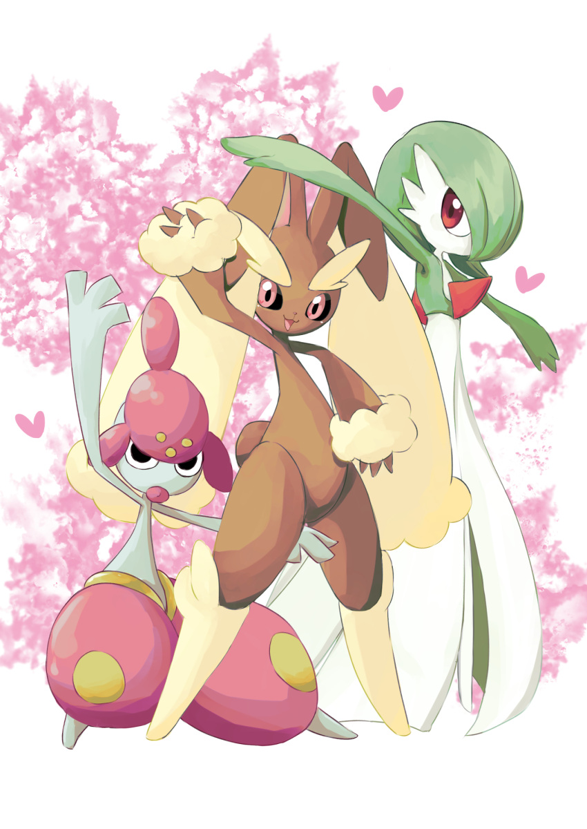 3girls, animal_ears, black_eyes, bob_cut, brown_fur, chitan_(chitan4615), colored_skin, dress