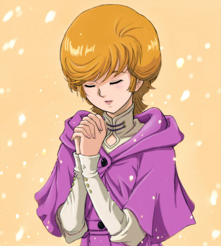 blonde_hair, closed_eyes, eyes_closed, gacha-m, gachamukku, gundam, gundam_unicorn, hands_clasped