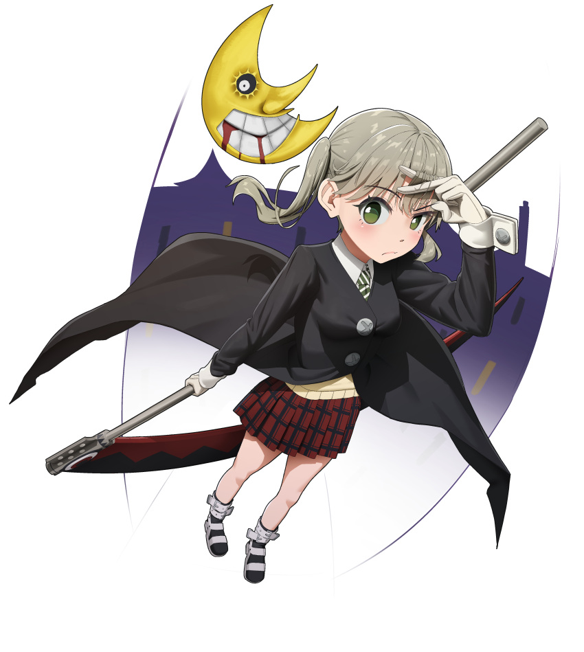 1girl, :/, absurdres, black_coat, blush, brown_hair, closed_mouth, coat