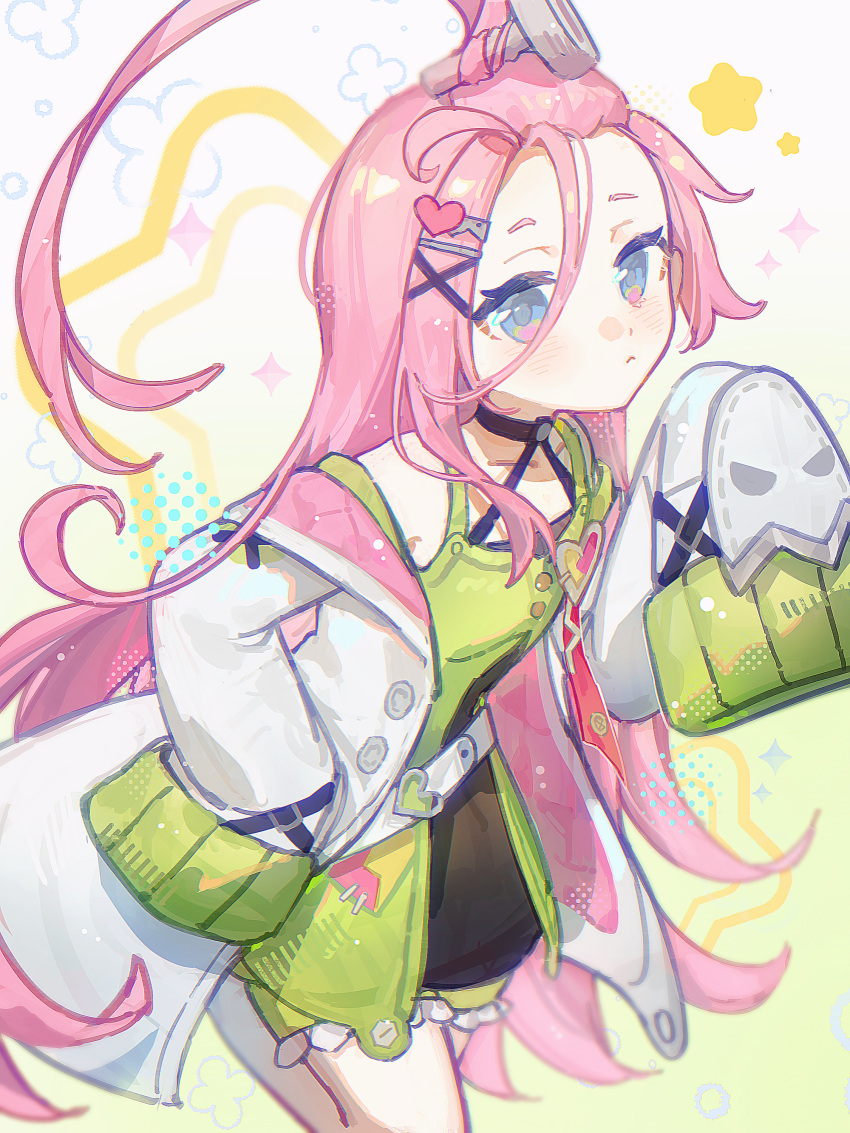 1girl, absurdres, aino_(genshin_impact), bangs_pinned_back, belt, blue_eyes, closed_mouth, coat