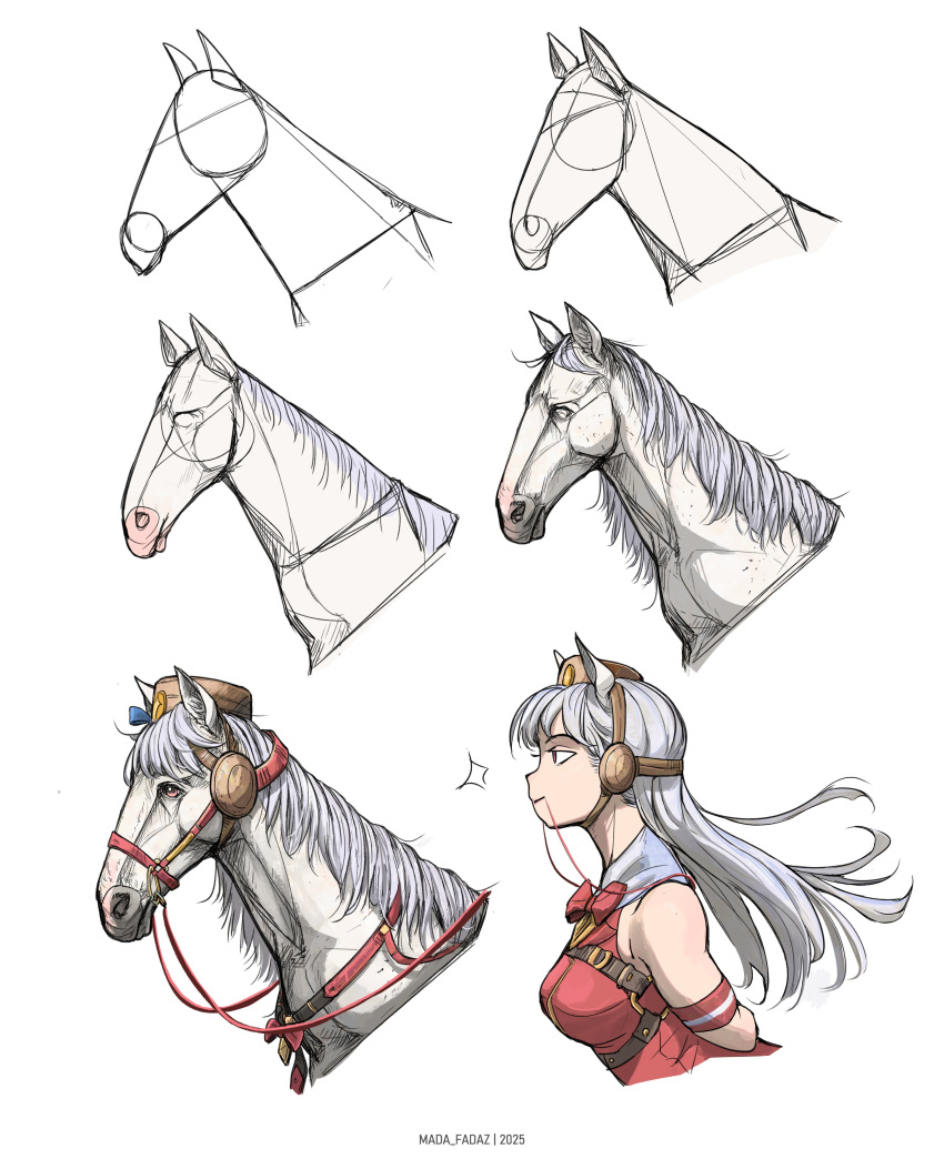 1girl, absurdres, animal, animal_ears, bow, dress, from_side, gold_ship_(racehorse)