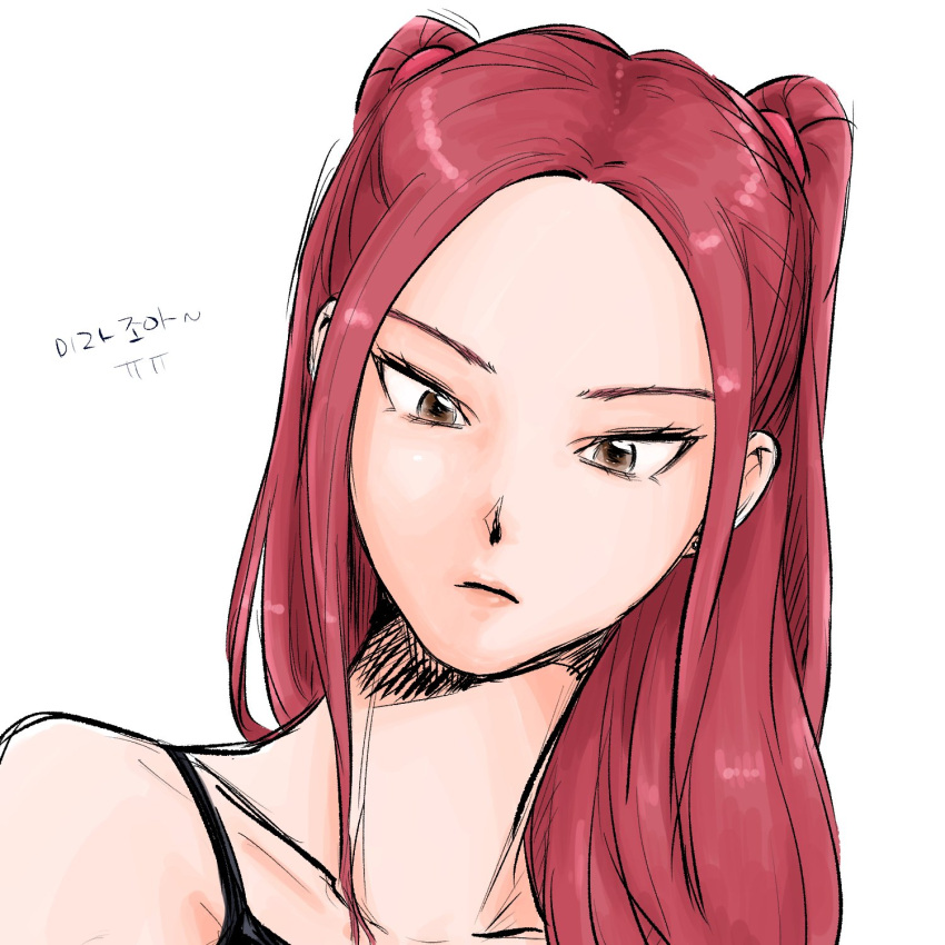 1girl, brown_eyes, close-up, closed_mouth, hashtag-only_commentary, highres, kpop_demon_hunters, long_hair