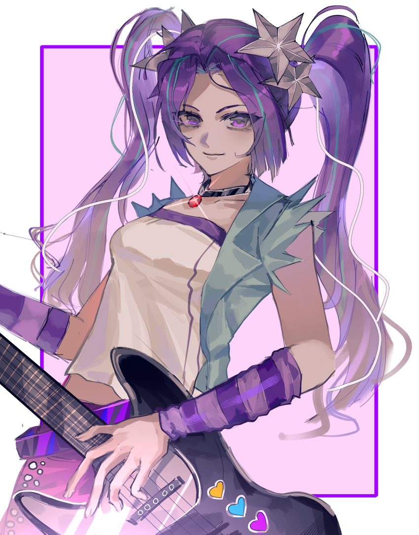 1549430204_(lofter), 1girl, absurdres, alternate_skin_color, aria_blaze, aria_blaze_(human), arm_warmers, bare_shoulders