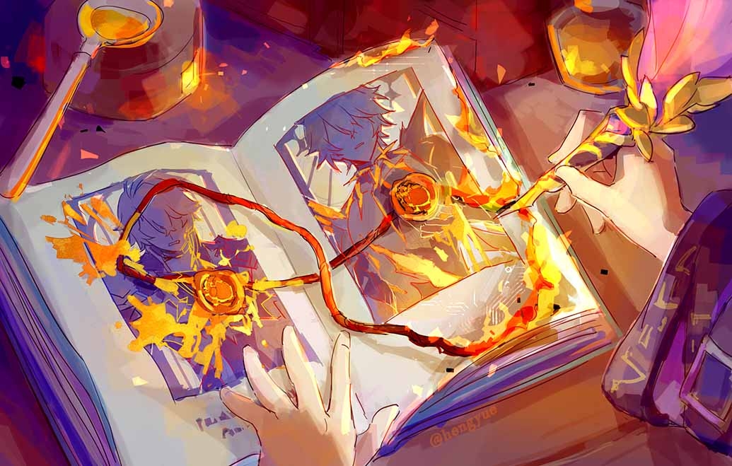 1girl, book, bottle, chinese_commentary, coat, commentary_request, cyrene_(honkai:_star_rail), female_pov