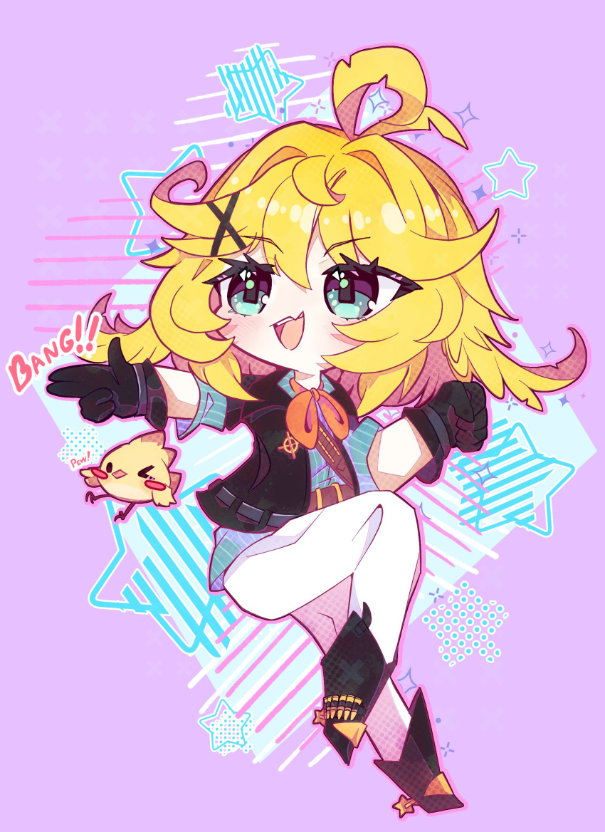 1girl, absurdres, ahoge, aqua_shirt, belt, black_boots, black_gloves, black_jacket