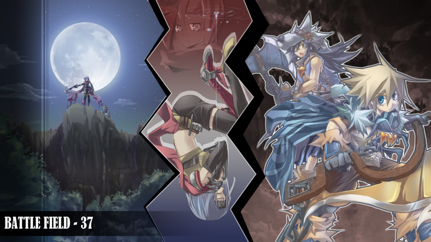 animal_fur, animal_pelt, animal_skin, arrow, assassin_(yggdra_union), blue_eyes, blue_hair, bow_(weapon)