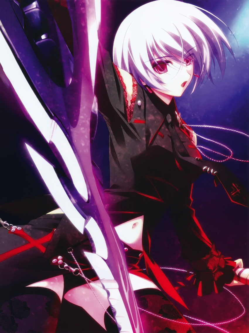 1girl, absurdres, black_dress, black_jacket, black_necktie, black_shirt, black_thighhighs, blue_hair
