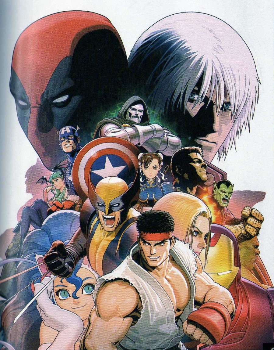 6+boys, amaterasu, capcom, captain_america, chris_redfield, chun-li, dante, dante_(devil_may_cry)