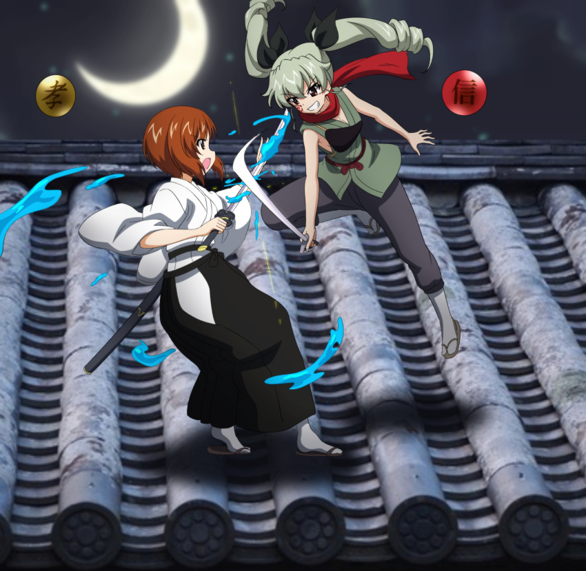 2girls, absurdres, anchovy_(girls_und_panzer), commission, commissioner_upload, cosplay, girls_und_panzer, highres