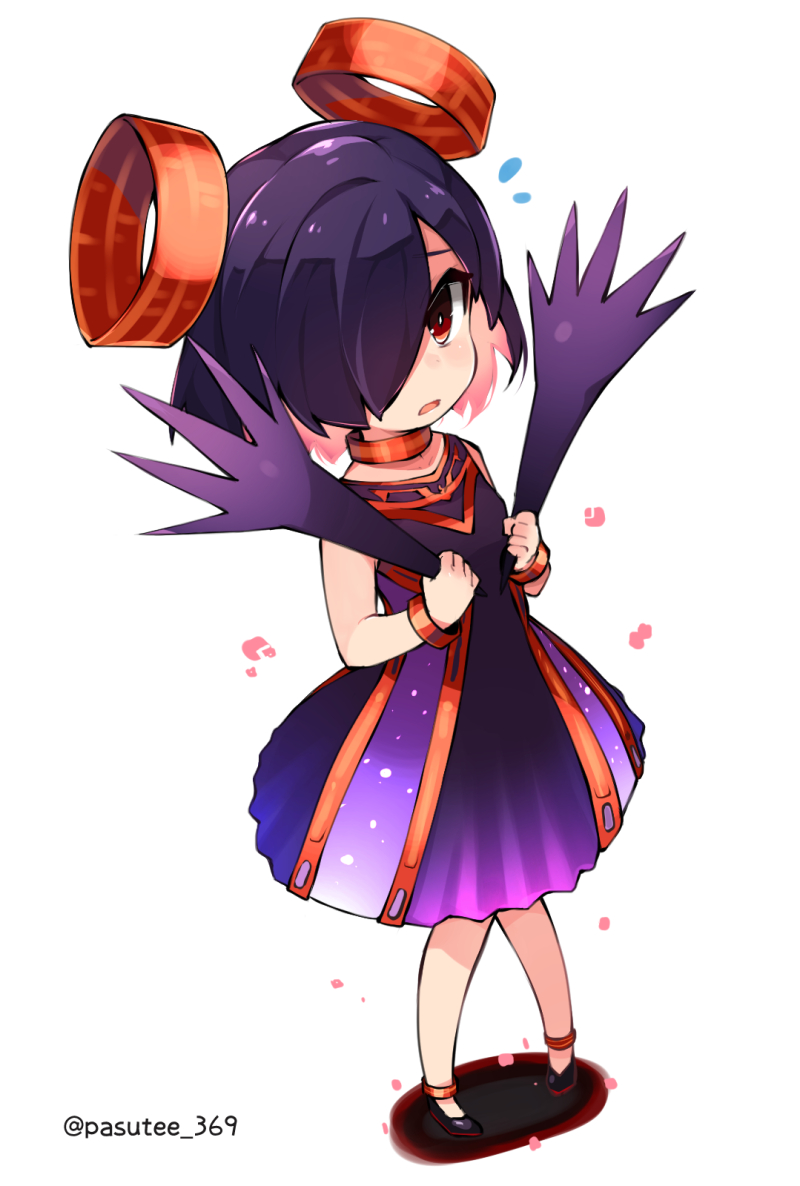 1girl, black_socks, bracelet, child, collar, dress, emil_chronicle_online, flying_sweatdrops