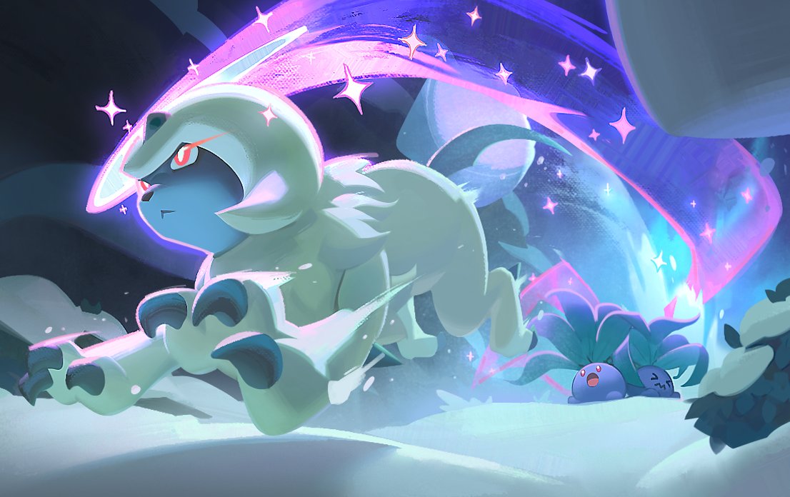 >_<, :<, :o, absol, bright_pupils, claws, closed_eyes, closed_mouth