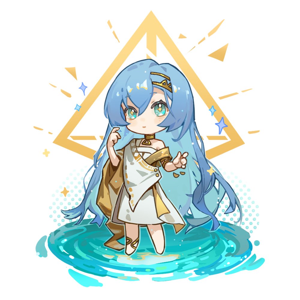 +_+, 1girl, 37_(reverse:1999), ancient_greek_clothes, anklet, armlet, barefoot, blue_eyes