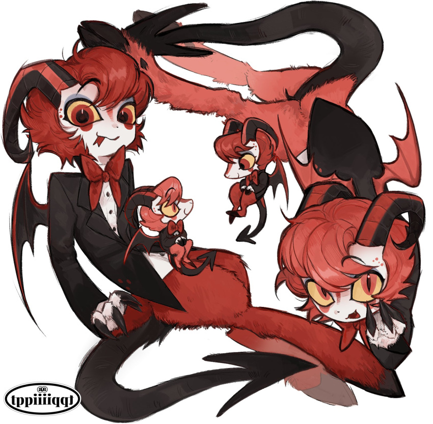 2boys, brothers, dazzle_(hazbin_hotel), demon_boy, demon_horns, demon_tail, demon_wings, hazbin_hotel