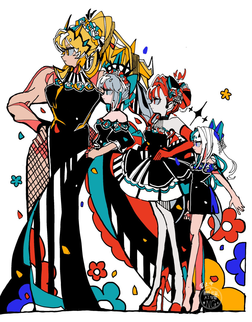 baobhan_sith_(fate), barghest_(fate), blonde_hair, crown, dress, fate/grand_order, fate_(series), fishnets