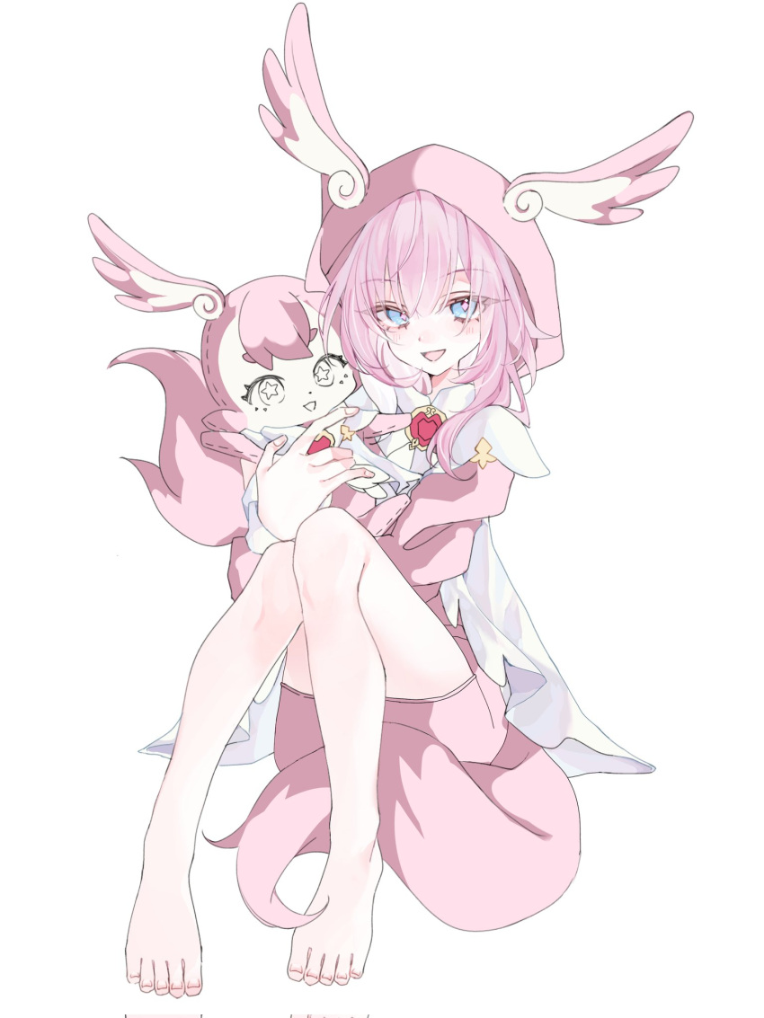 2girls, animal_costume, barefoot, blue_eyes, commentary_request, cosplay, cyrene_(honkai:_star_rail), feet