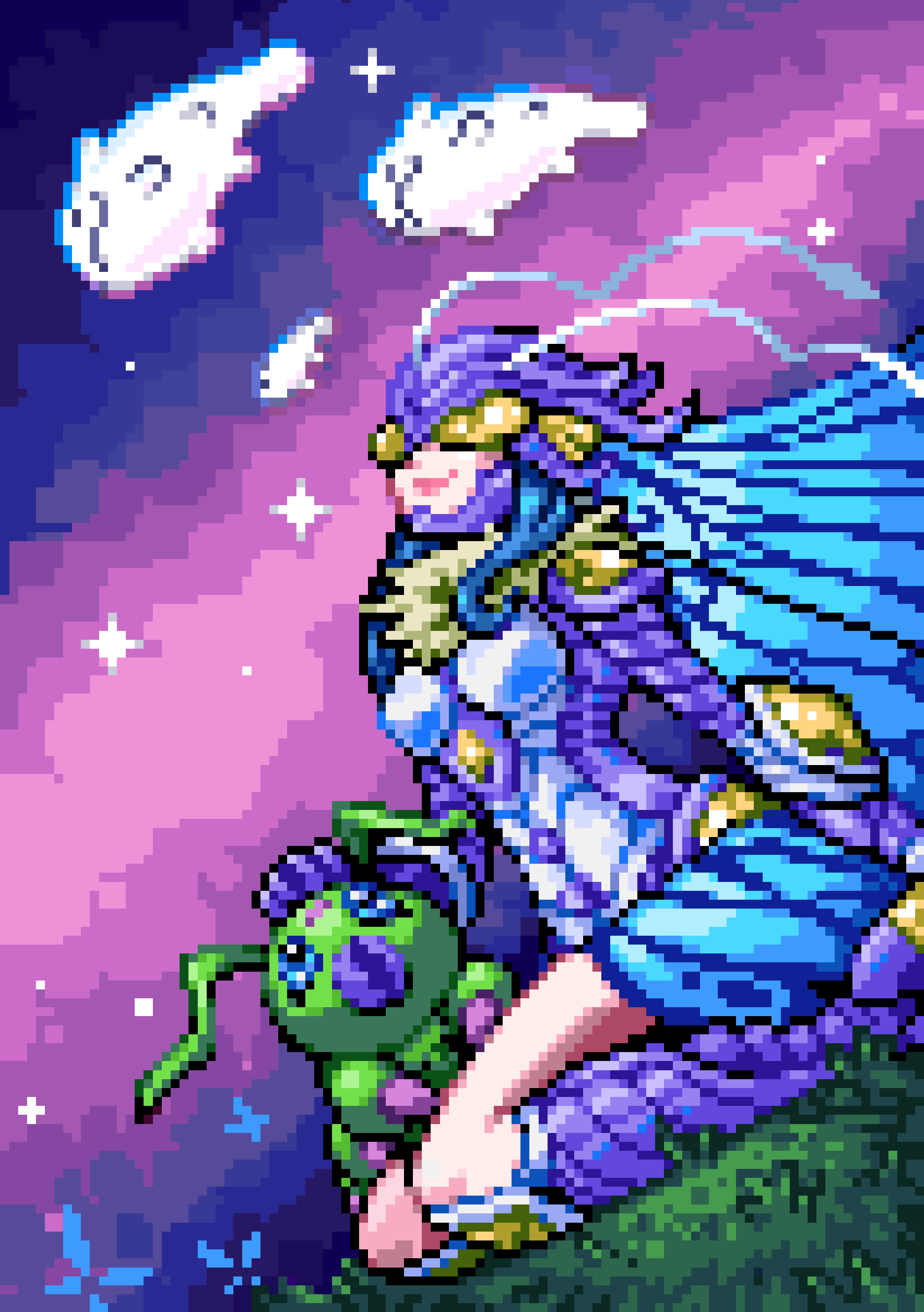 1girl, absurdres, armor, artist_collaboration, blue_armor, bug, butterfly_wings, digimon