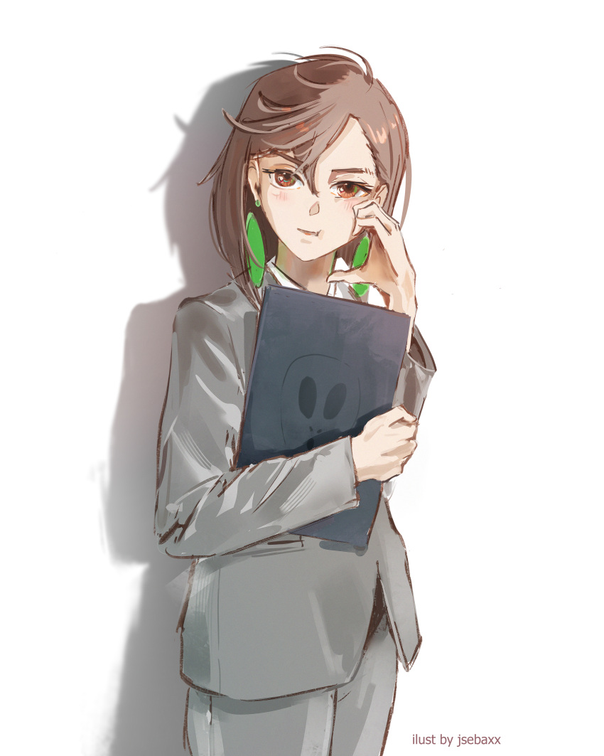 1girl, absurdres, araki_saori, araki_saori_(cosplay), artist_name, ayase_momo, blush, brown_eyes