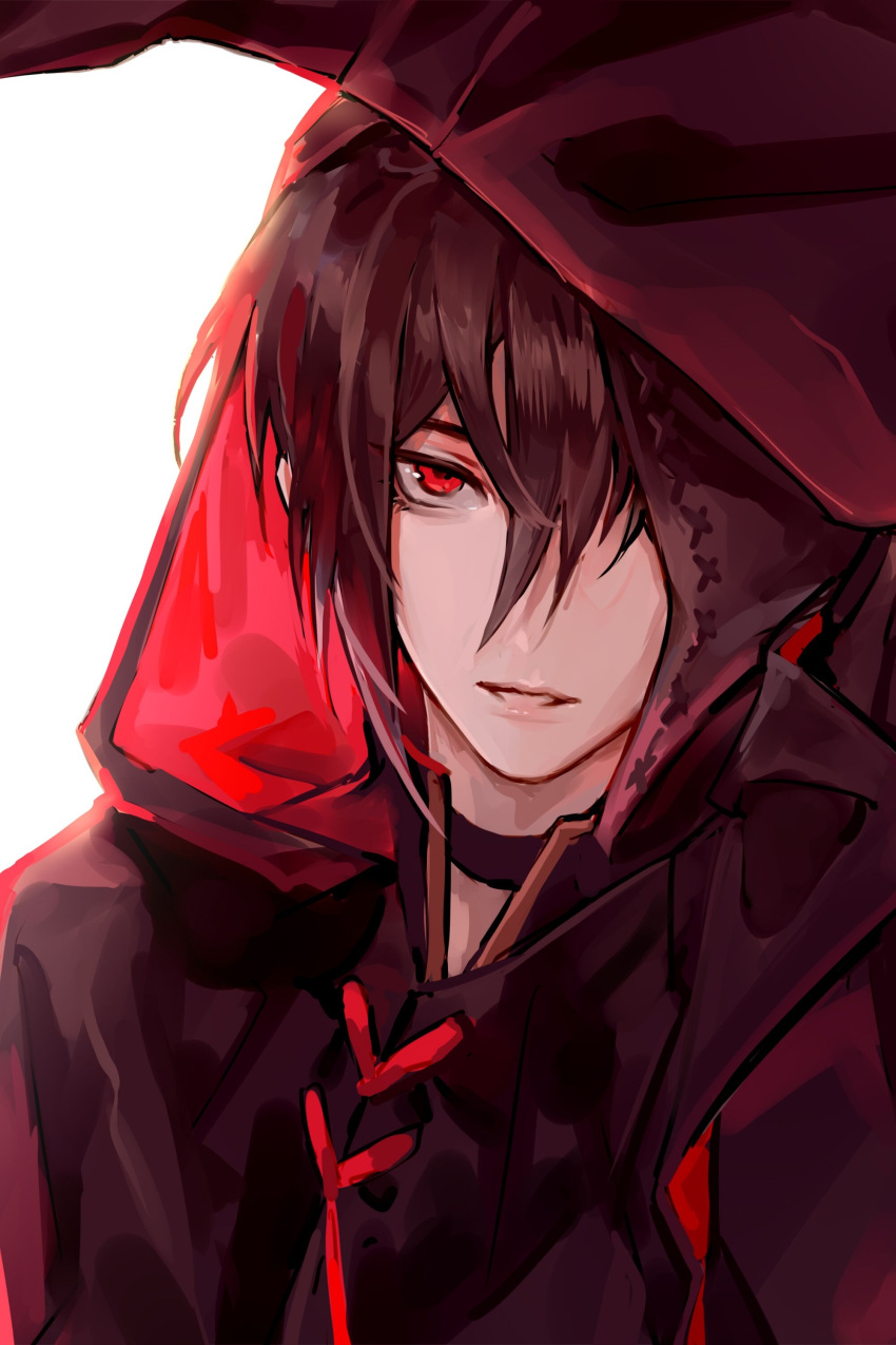 1boy, absurdres, ayn_alwyn, ayn_alwyn_(godheim), black_choker, black_cloak, black_hair, chinese_commentary