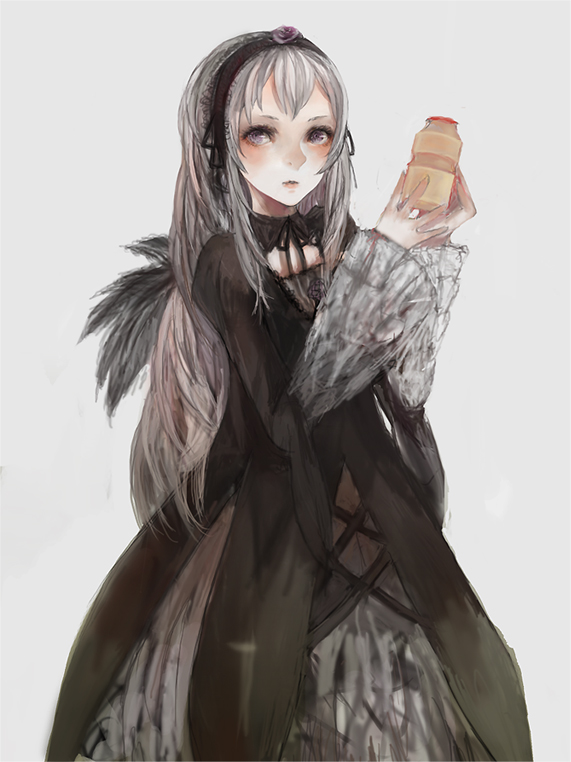 dress, gothic_lolita, ils_(magnetik), lolita_fashion, long_hair, purple_eyes, rozen_maiden, silver_hair, suigintou, violet_eyes, wings, yakult