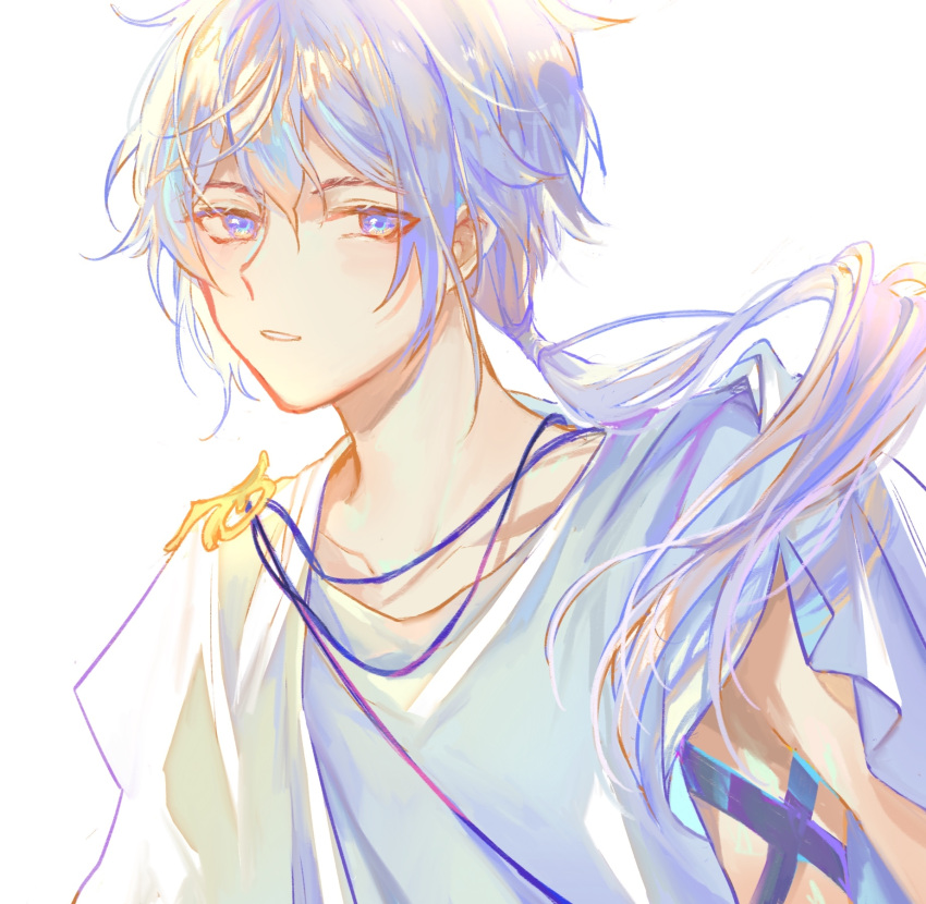 1boy, aged_down, ancient_greek_clothes, cael_anselm, cael_anselm_(white_city), cape, chinese_commentary, chiton