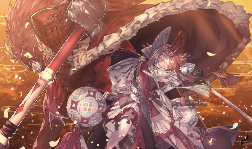 1girl, absurdres, breasts, fate/grand_order, fate_(series), gloves, green_kimono, highres