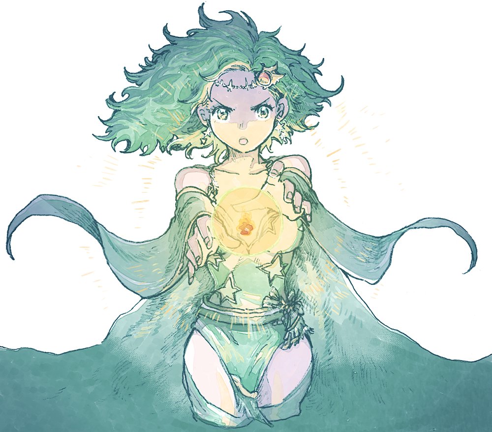 1girl, bare_shoulders, cape, circlet, cowboy_shot, cropped_legs, detached_sleeves, final_fantasy