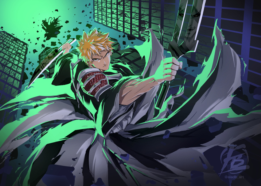 armor, battle, bleach, bleach:_sennen_kessen-hen, building, debris, eladb_art, fighting_stance