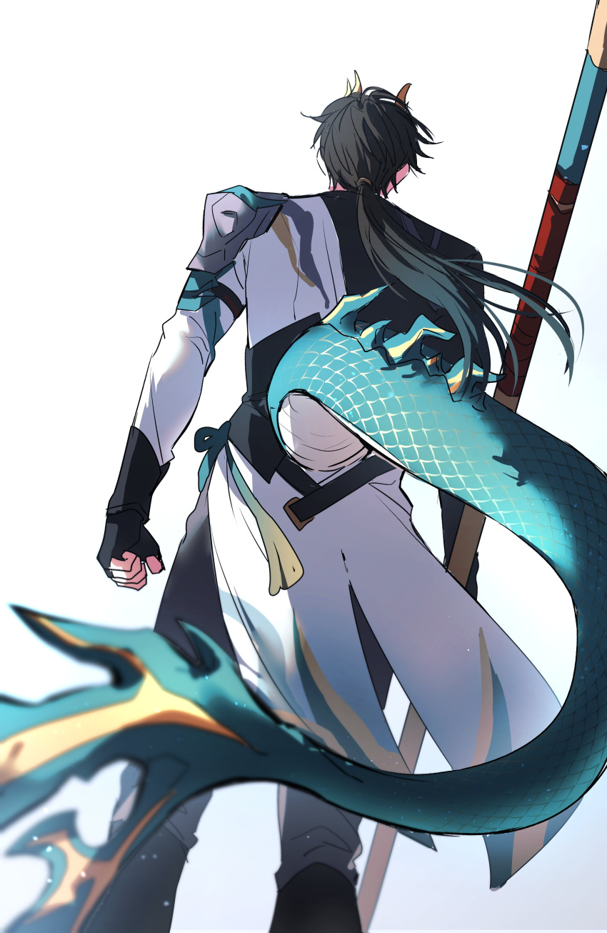 1boy, absurdres, b_bcollector, black_gloves, black_hair, black_pants, black_shoes, dan_heng_(honkai:_star_rail)