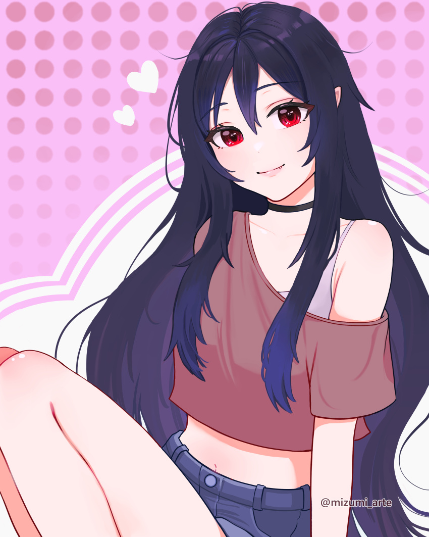 1girl, absurdres, adventure_time, artist_name, belly, black_hair, character_name, choker