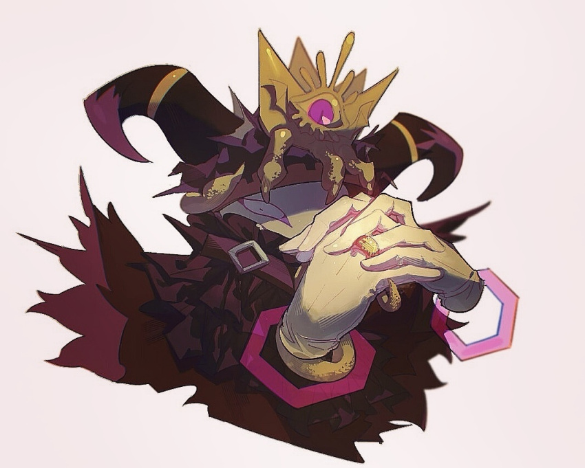 crown, d2k_(812404562), gloves, horns, interlocked_fingers, jewelry, kirby's_return_to_dream_land, kirby_(series)