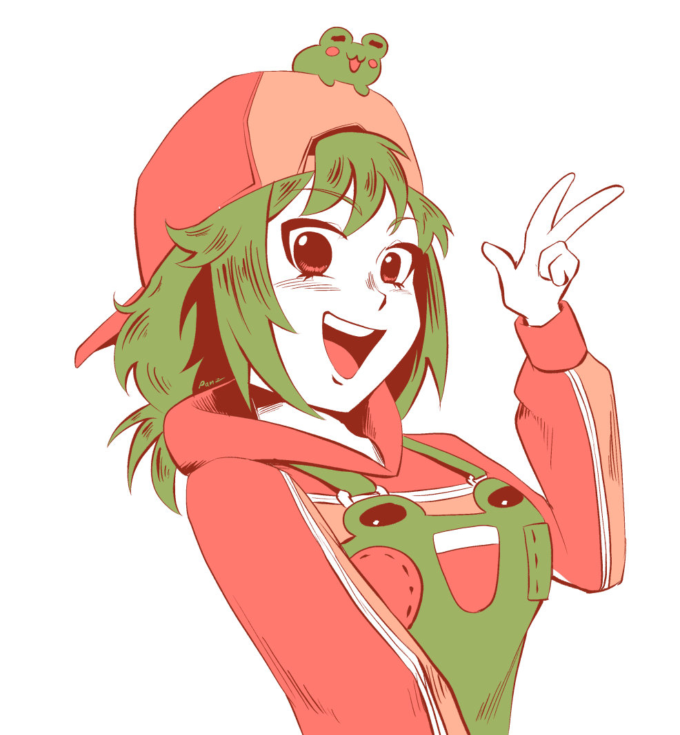 1girl, animal_print, artist_name, backwards_hat, baseball_cap, bethy, blush, breasts