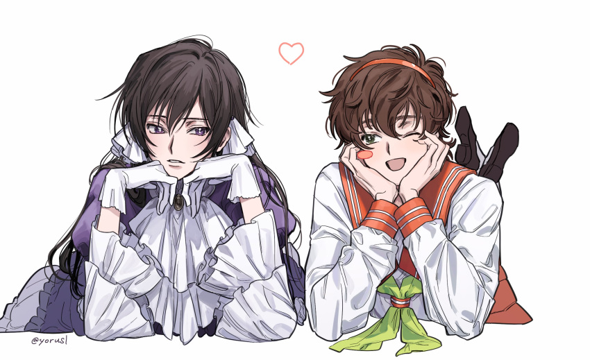 ascot, black_hair, blush_stickers, brown_hair, code_geass, crossdressing, crossdressing_(mtf), dress