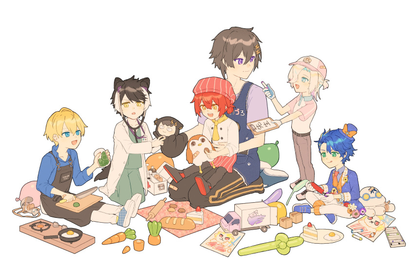 6+boys, :d, :q, age_difference, aged_down, animal_ears, apolleon, apron