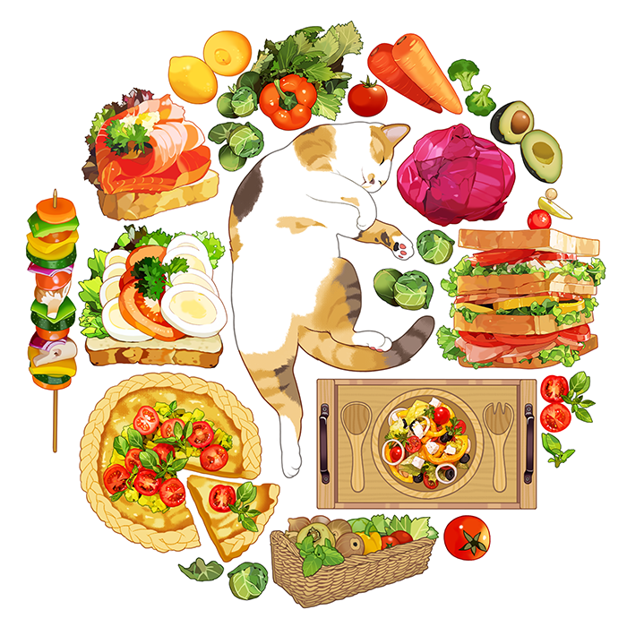 animal_focus, avocado, basil_leaf, basket, bell_pepper, bread, bread_slice, broccoli