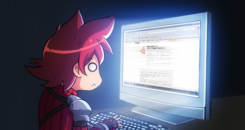 !, acage, computer, elsword, elsword_(character), o_o, pc, red_hair