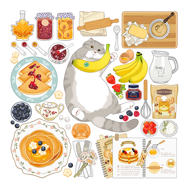 animal_focus, bag, banana, banana_slice, blackberry_(fruit), blueberry, book, bookmark