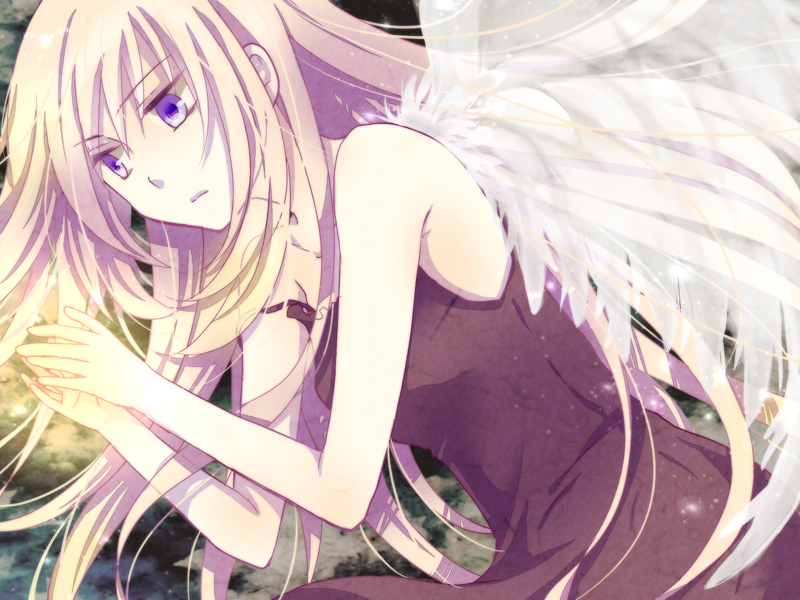 angel_wings, bad_id, blue_eyes, long_hair, megurine_luka, n, pink_hair, solo