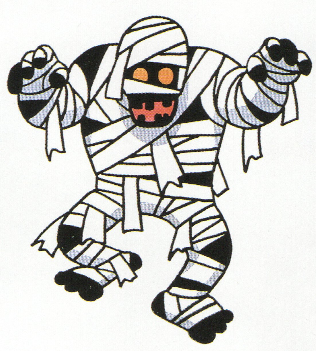 bandages, barefoot, black_skin, colored_skin, dragon_quest, full_body, highres, monster