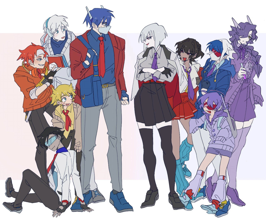 580aoi, 5boys, 5girls, autobot, blaster_(transformers), book, bumblebee_(transformers), cardigan