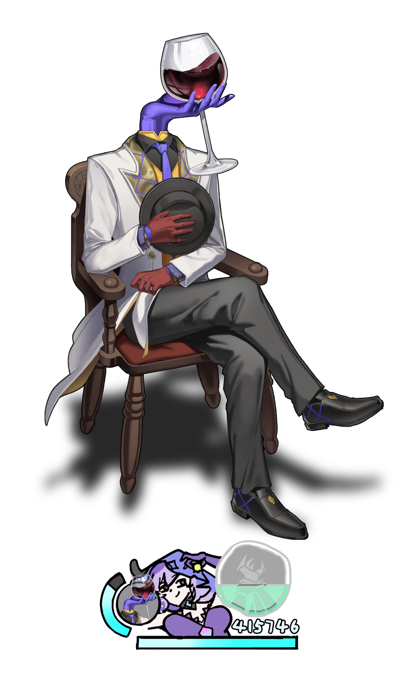 absurdres, asat_pramad, black_hat, black_pants, black_shirt, black_shoes, black_swan_(honkai:_star_rail), collared_shirt