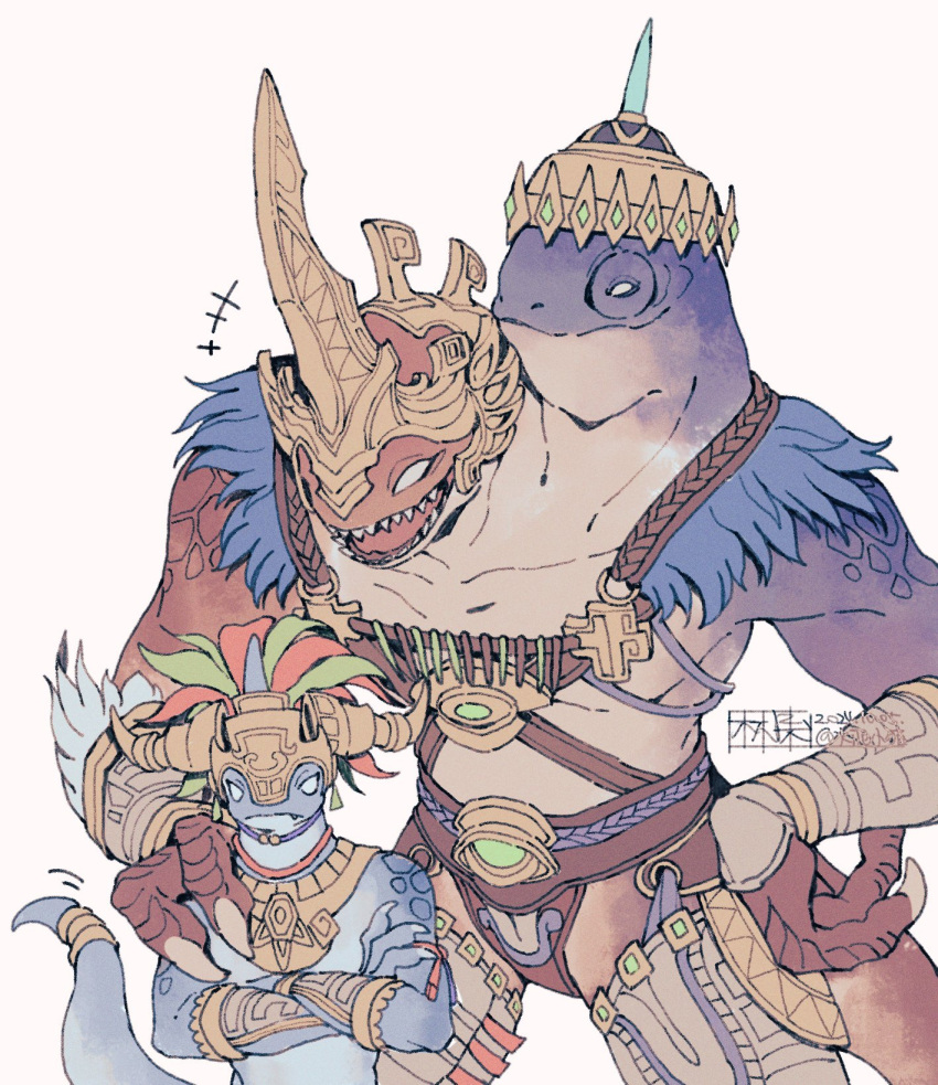 +++, 3boys, claws, crossed_arms, fake_horns, final_fantasy, final_fantasy_xiv, furry