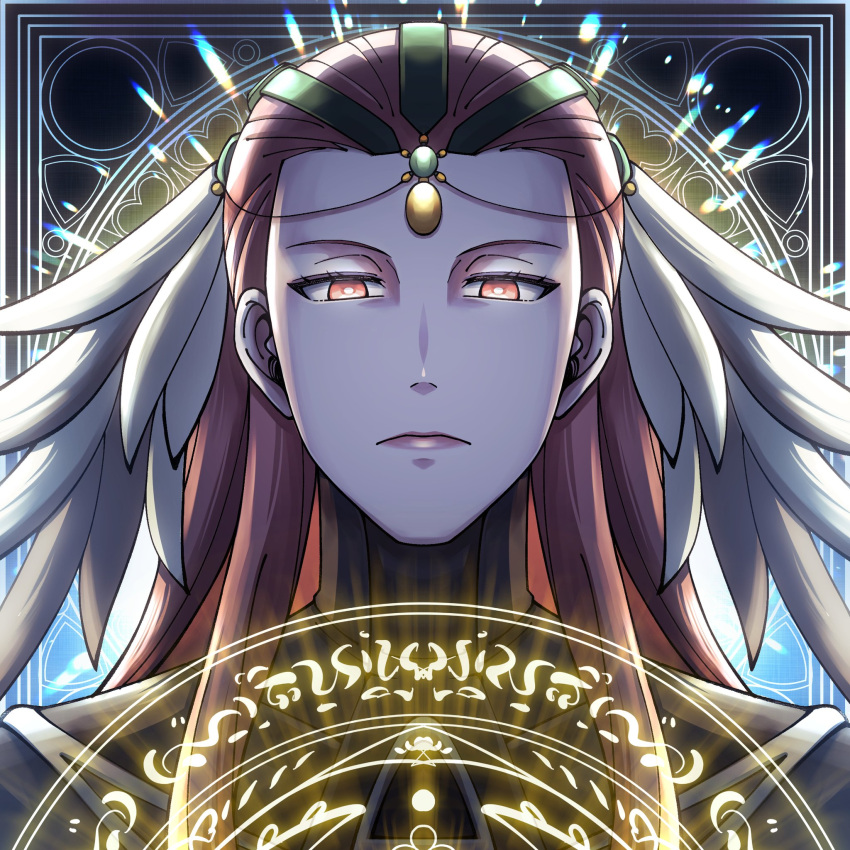 1girl, ashera_(fire_emblem), bright_pupils, closed_mouth, fire_emblem, fire_emblem:_radiant_dawn, headdress, highres